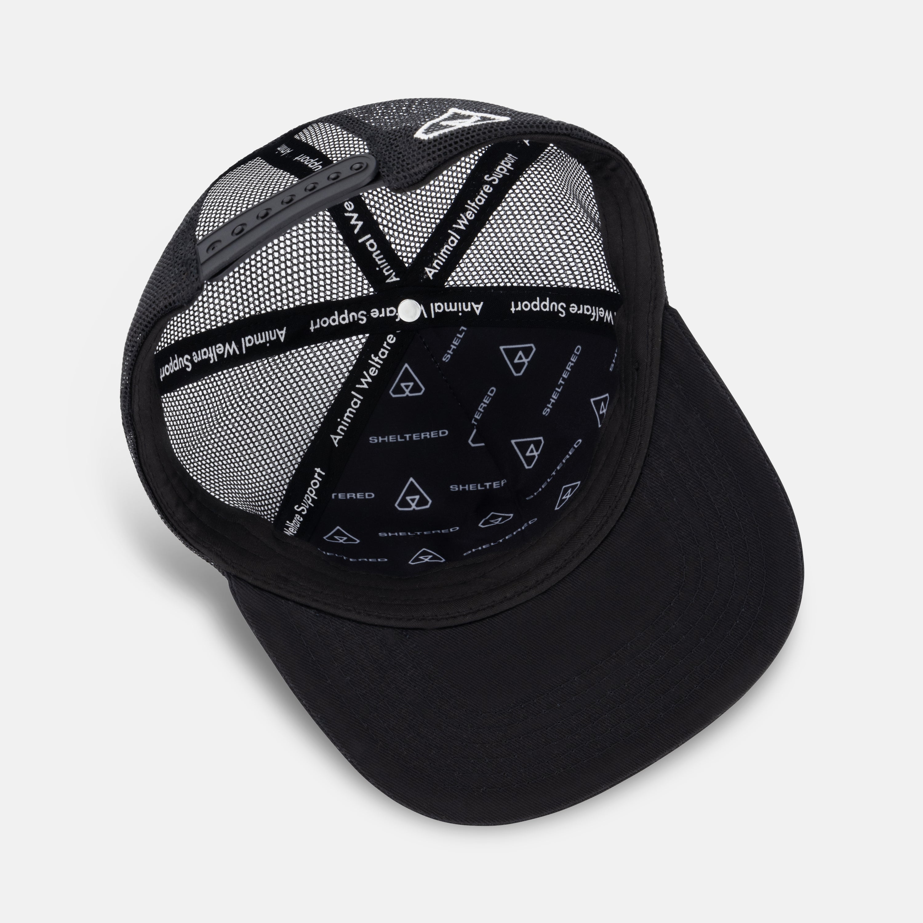 5 Panel Trucker - Curved Brim - Black